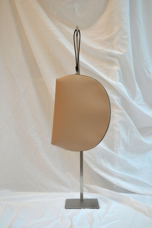 MIGRI Beige Faux Leather Dome Pouch